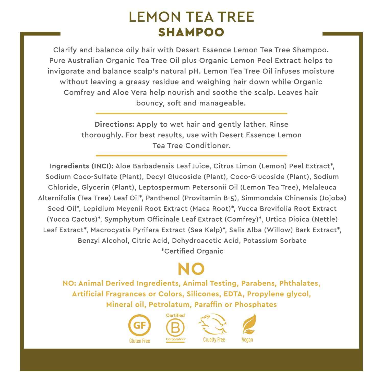 Desert Essence Lemon Tea Tree Shampoo - 8 Fl Oz - Pack Of 3