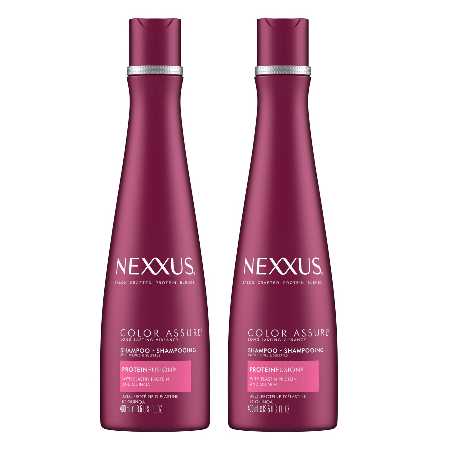 Nexxus Color Assure Shampoo for Color Treated Hair ProteinFusion Sulfate Free, 0% Silicone, 13.5 Fl Oz (Pack of 2)