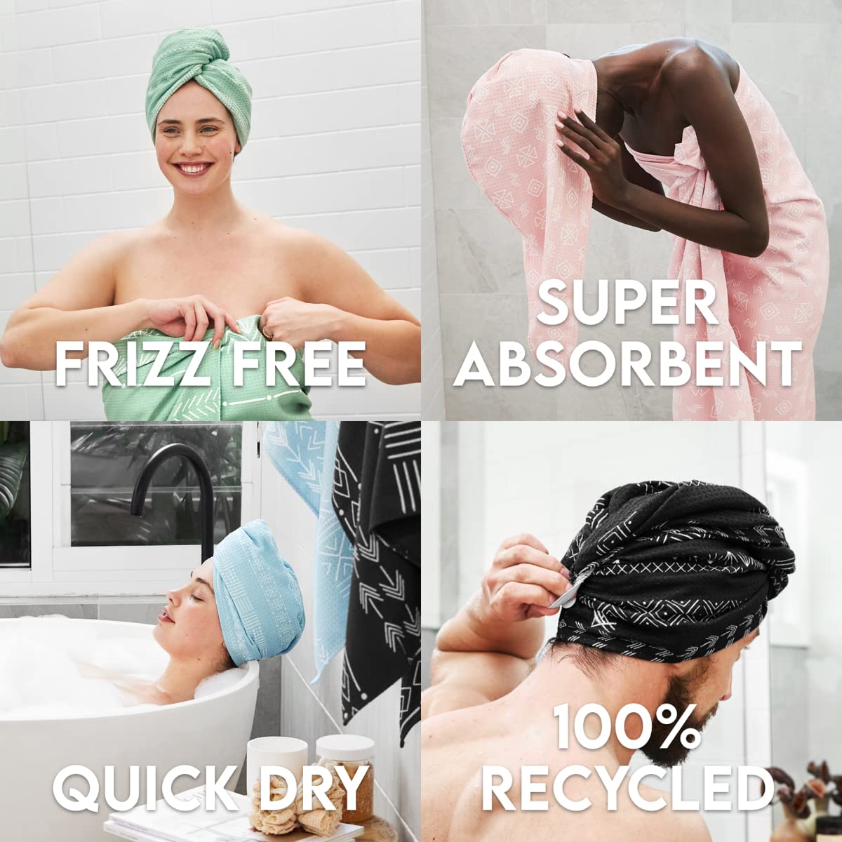 Dock & Bay Turban Hair Towel - for Home & The Beach - Super Absorbent, Quick Dry - Hideaway - Alice Springs, One Size