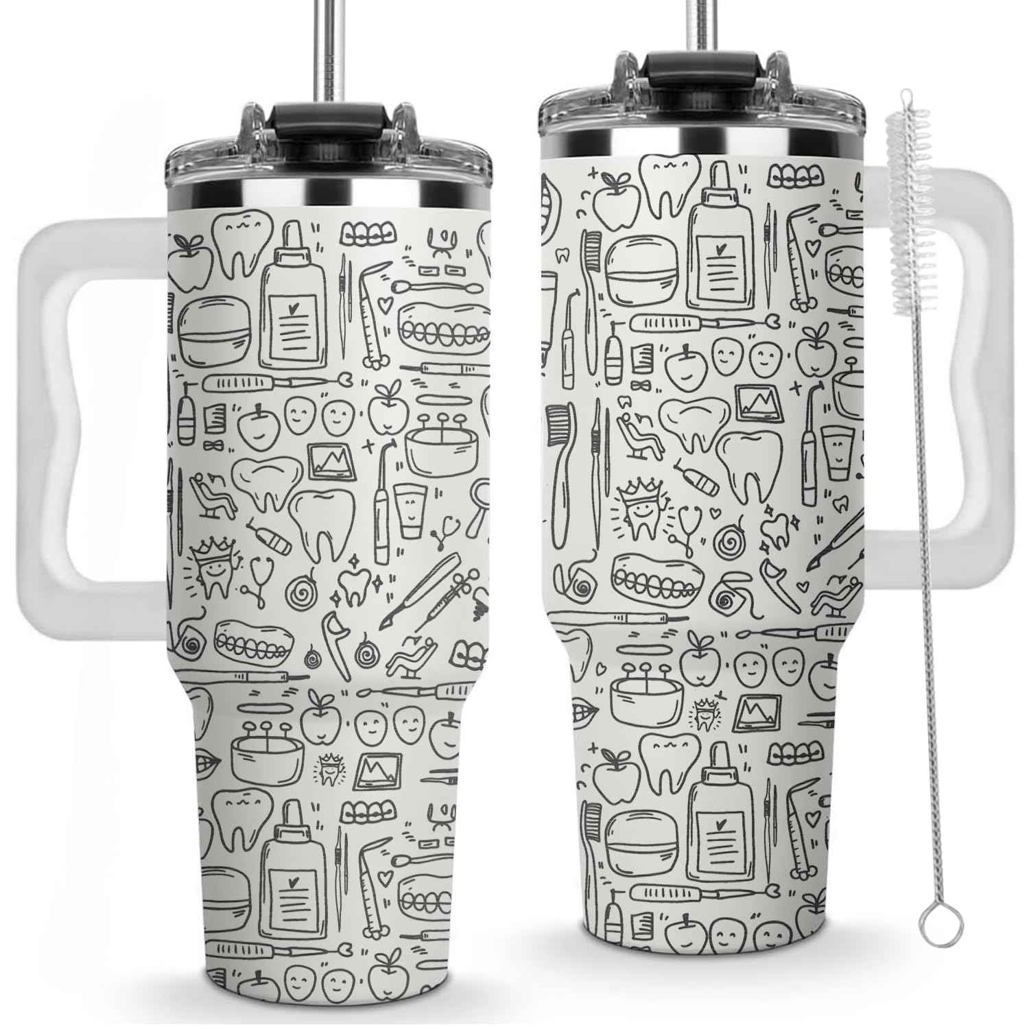 4LIEUBASMI 40 Oz Dental Laser Engrave Tumbler, Dentist Appreciation Gifts for Men and Women - Christmas Birthday Retirement Gifts for Dentists, Coworkers, and Friends