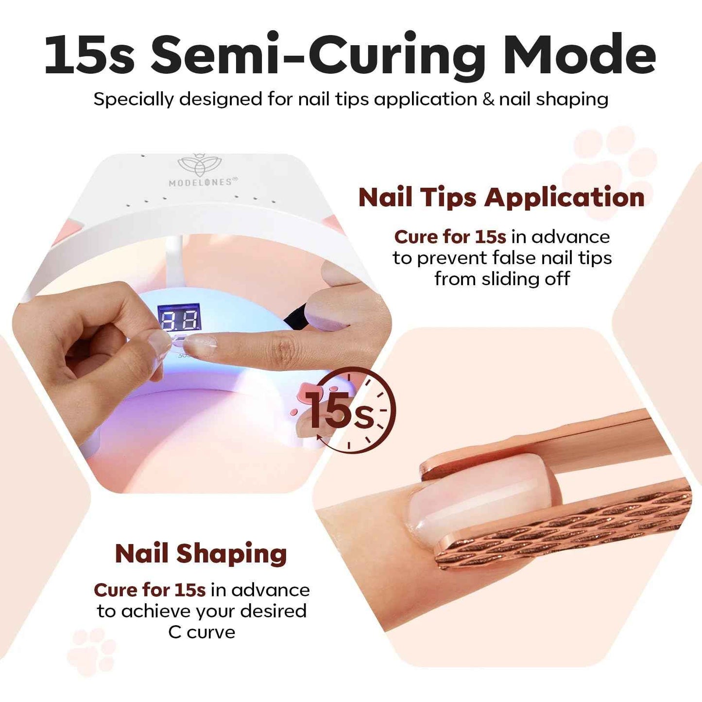 modelones UV LED Nail Lamp, Gooseneck UV Light for Gel Nails, 48 W Nail Light for Gel Polish with 3 Timers and LCD Display, LED Lamp for Fast Curing Gifts for Women Girls