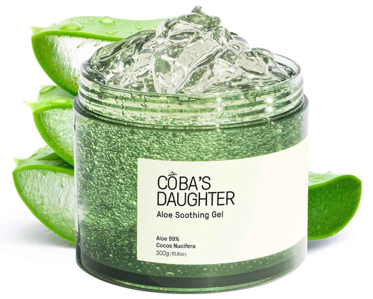 COBA'S DAUGHTER 99% Pure Aloe for Sunburn Relief & After Sun Recovery| Coconut Scented Aloe Vera Gel |Organic Aloe Vera Gel for Face & Body - Hair Hydration & Cooling Lotion (10.6 oz)