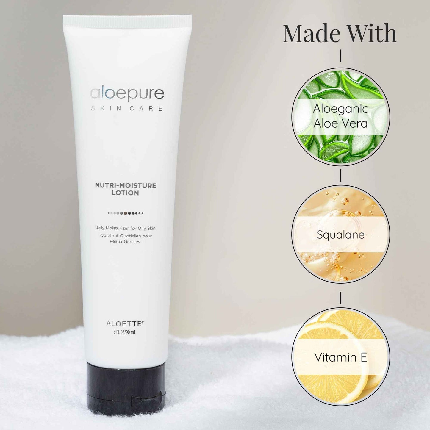 Aloette Facial Moisturizer for Oily & Irritable Skin, Nutri Moisture Lotion - Lightweight Daily Moisturizer for Uneven Skin Tone, Breakouts & Acne - Moisturizing, Hydrating & Soothing Face Cream