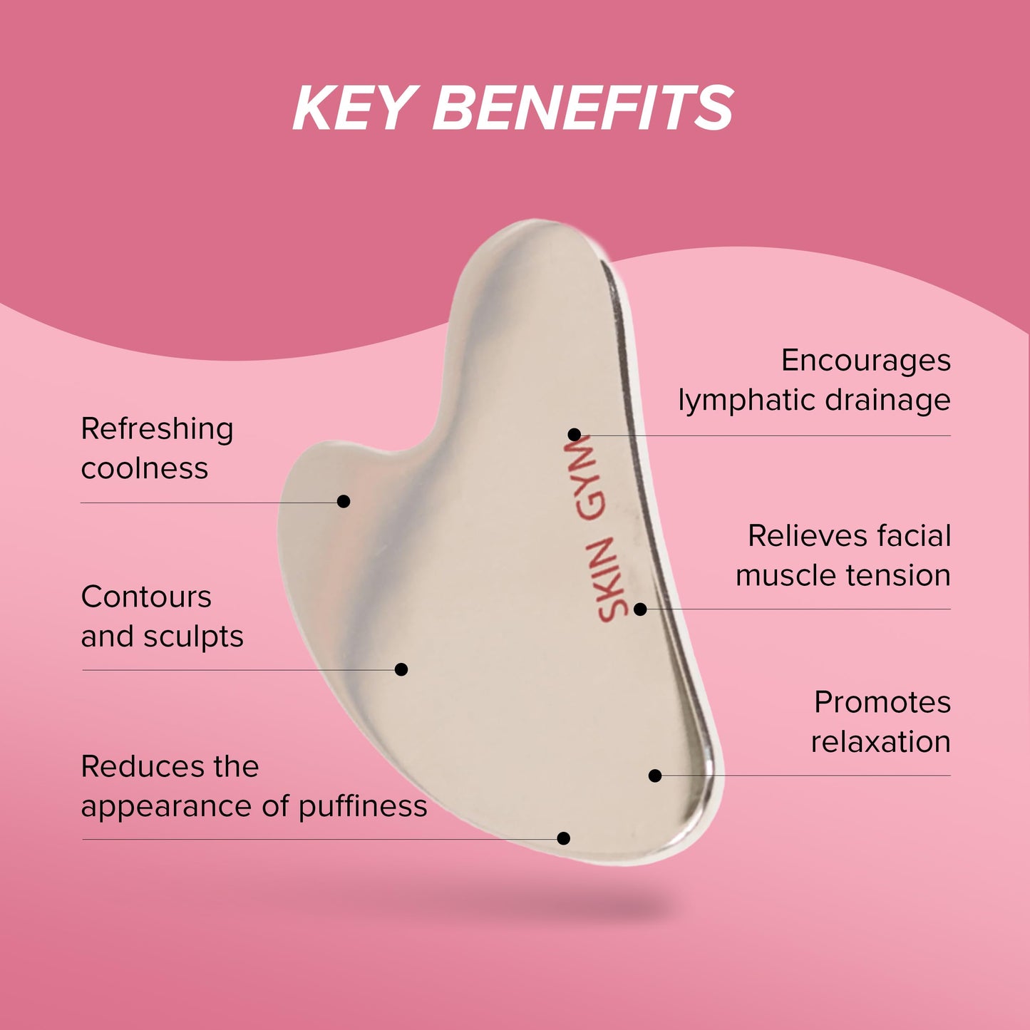 SKIN GYM Cryo Stainless Steel Sculpty Heart Gua Sha, Cooling Facial Massage Tool for Sculpting and Relaxation