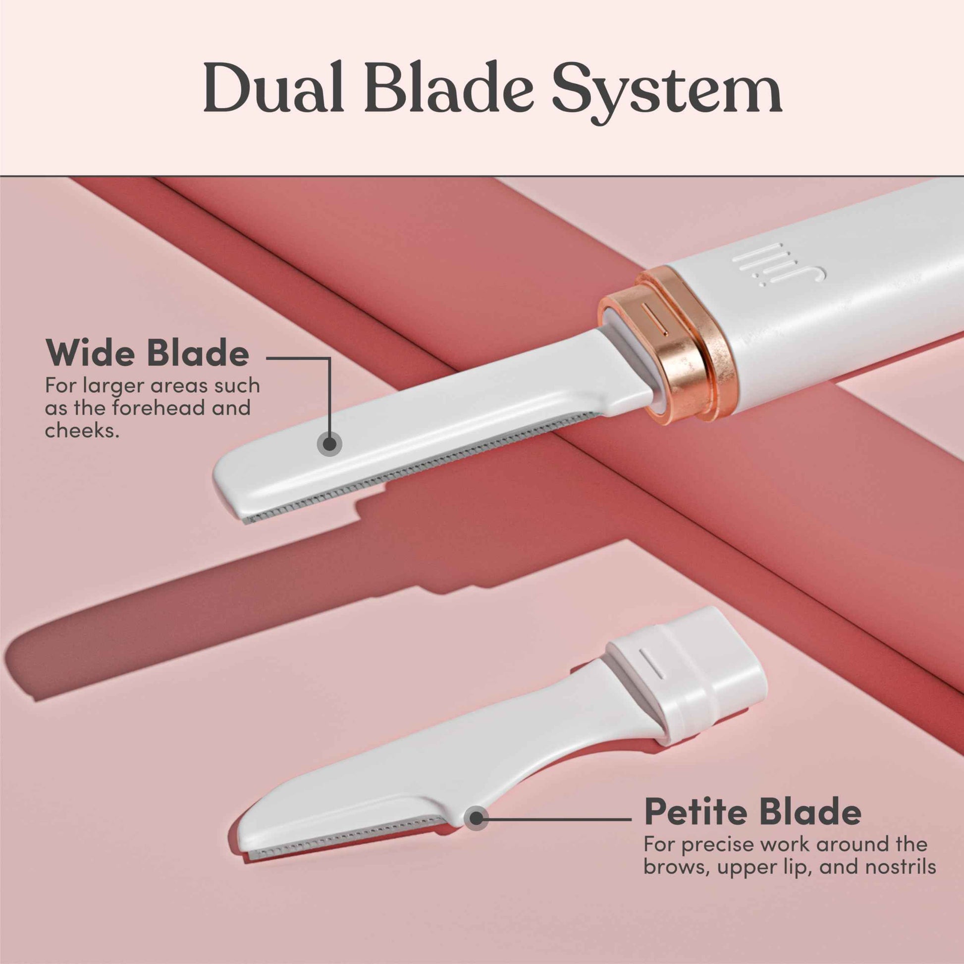 Jill Dermaplane Razor Trial Kit | Facial Hair Removal Dermaplaning Kit Includes 1 Shave Wand, 2 Dermaplane Razors & Cleaning Cloth | Pre-Shave Magic Spray & Wipes Not Included