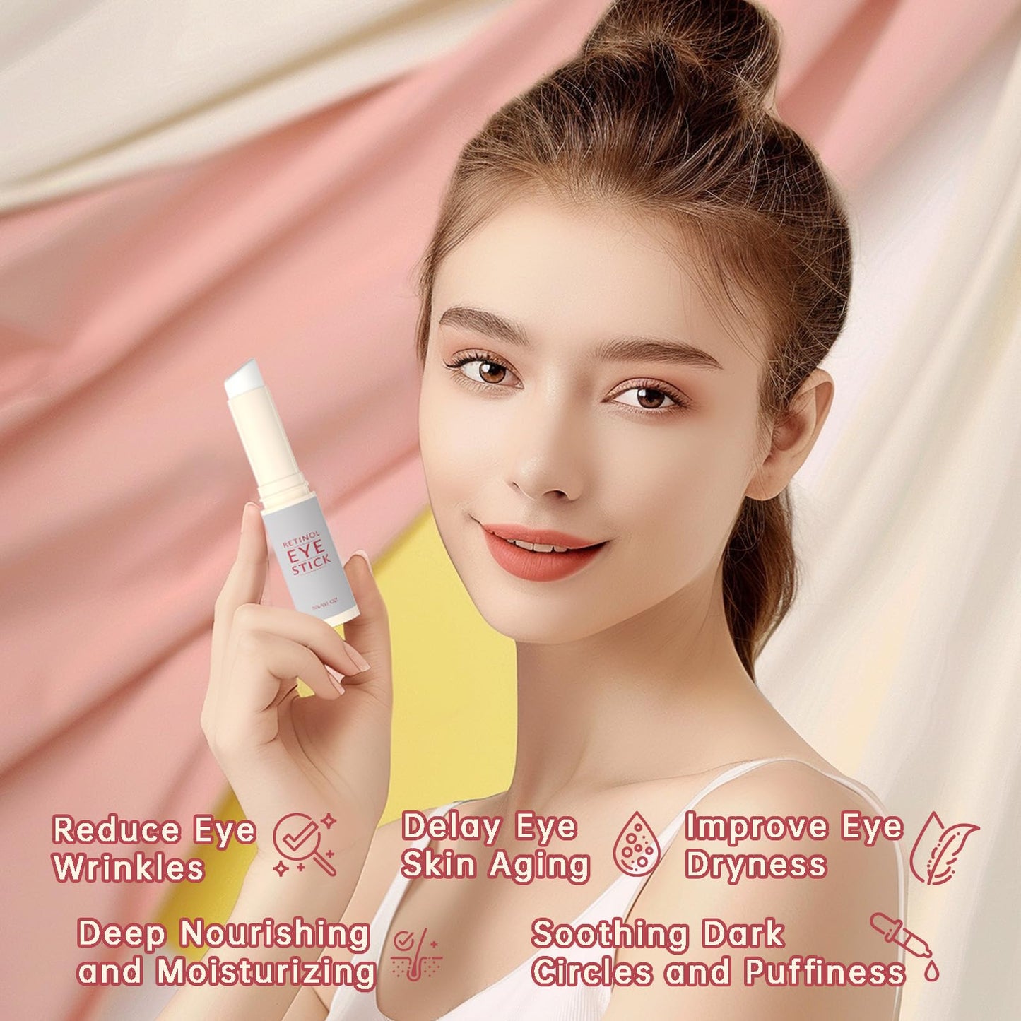 1Pcs Retinol Eye Stick, Retinol Under Eye Cream for Puffiness and Dark Circles, Hydrating Eye Cream Anti Aging for Enhanced Under Eye Nourishment.