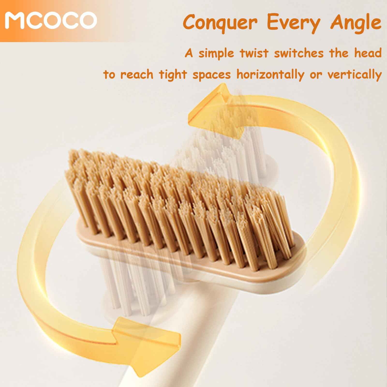 MCOCO Crevice Cleaning Brush Cleaning Brushes for Household use Multi-Purpose Hard Bristle Brushes Bathroom Brush for Kitchen Window Toilet Grout Bottle Sink Corners Blender Small Spaces 2 Pack White