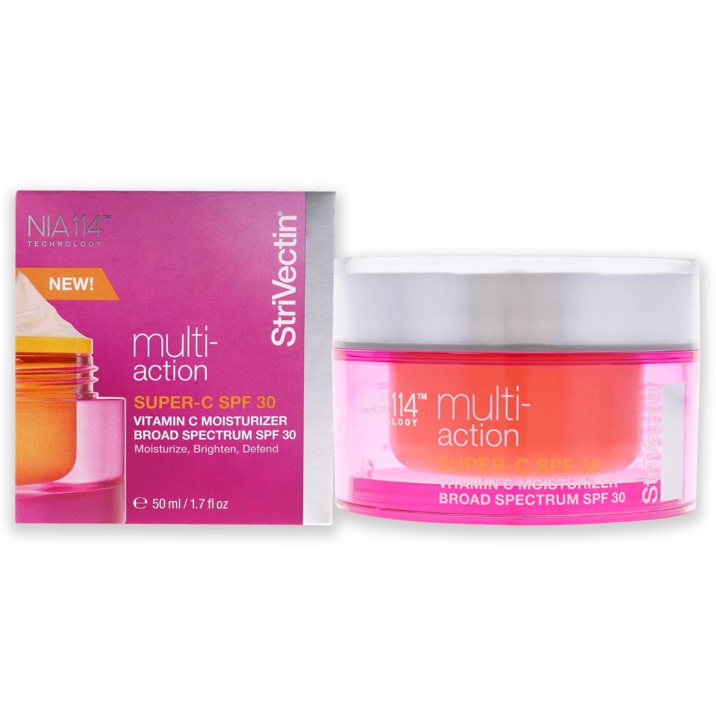 StriVectin Multi-Action Super-C SPF 30 Vitamin C Moisturizer & Daily Sunscreen for Brightening & Smoothing Fine Lines, 1.7 Fl Oz