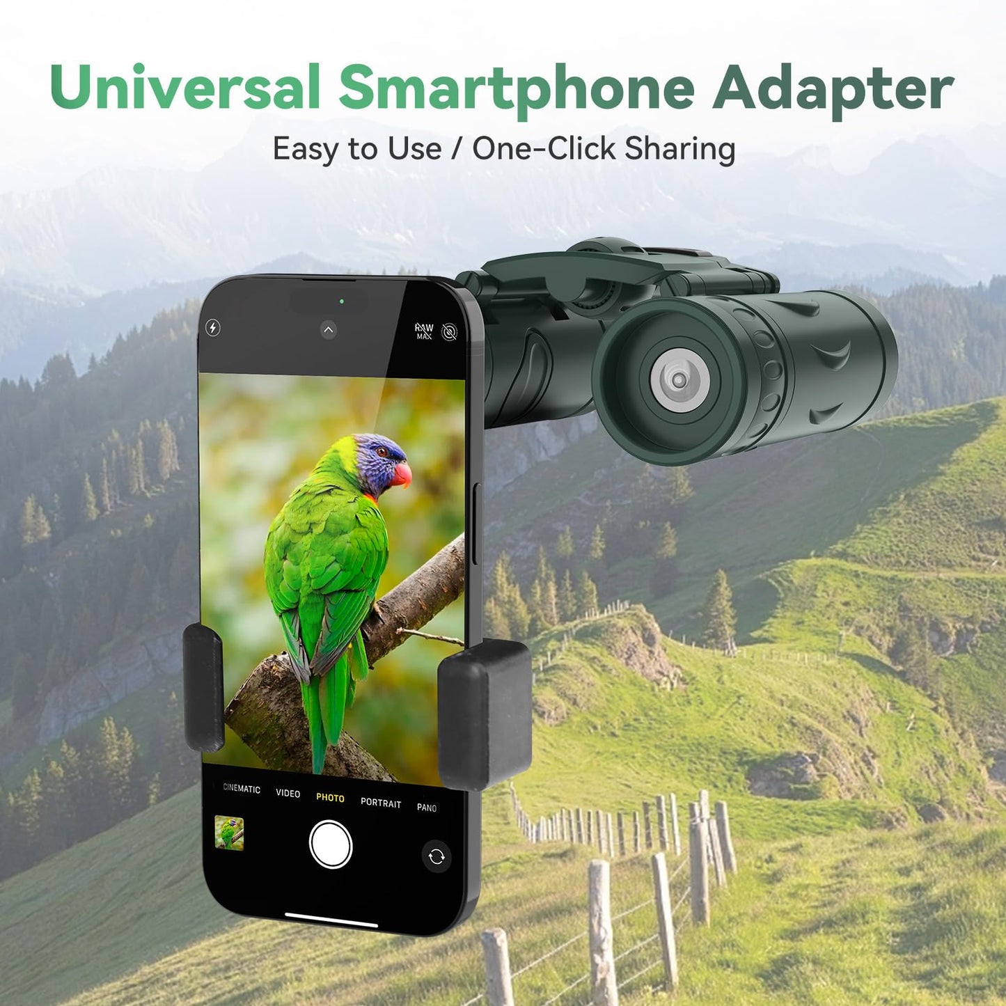 300x25 Binoculars for Adults and Kids, High Powered Mini Pocket Binoculars with Phone Adapter, Waterproof Compact Binoculars for Bird Watching, Hunting, Concert, Theater, Opera, Traveling, Sightseeing