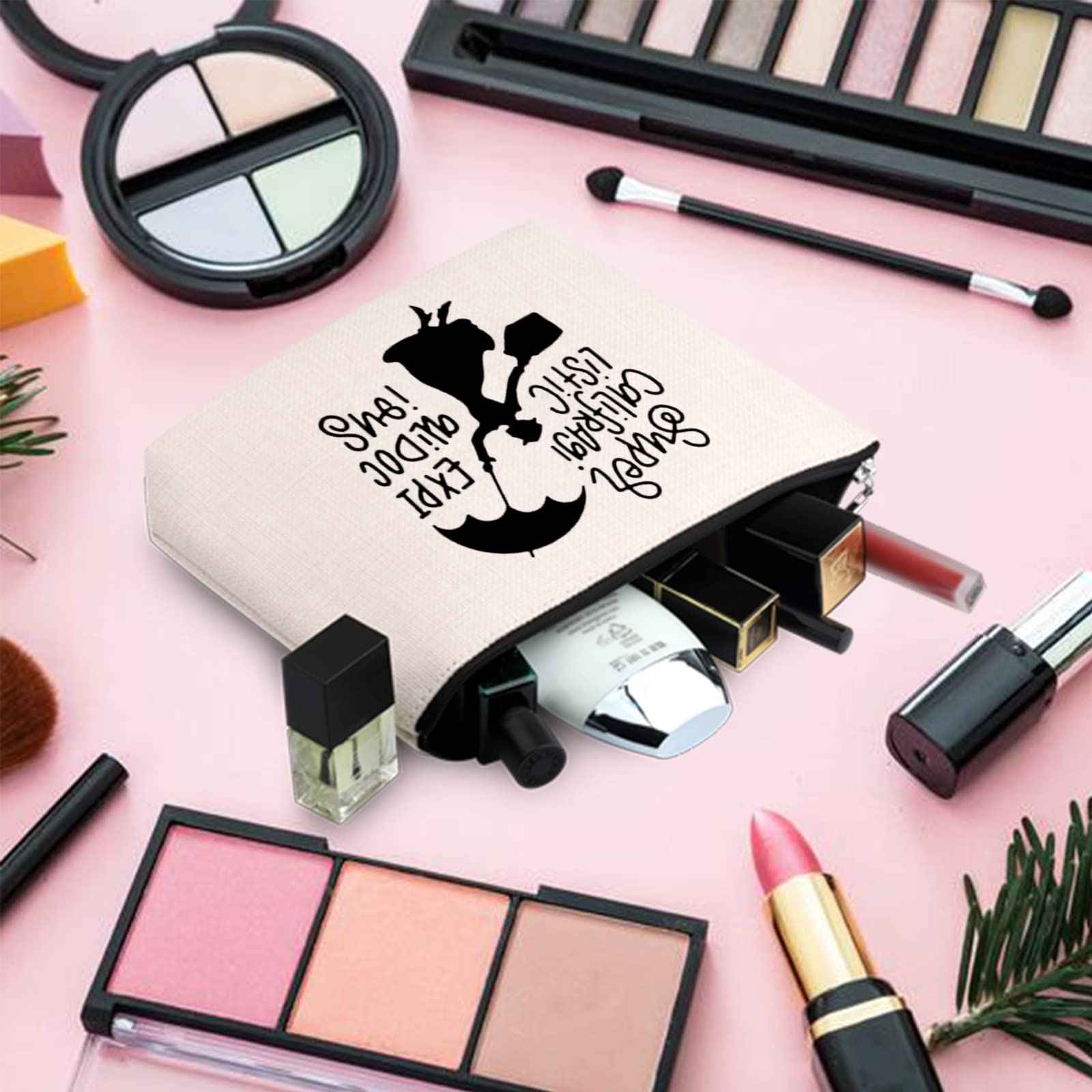 TOBGBE Mary Quote Makeup Bag Supercalifragilistic Inspired Zipper Pouch Bag Cosmetic Bag Mary Movie Merchandise (Mary Song)