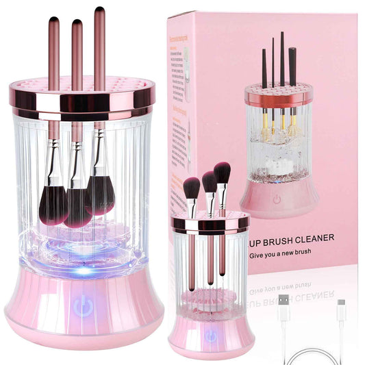 Electric Makeup Brush Cleaner, Efficient Makeup Brush Cleaner for Deep Cleaning, Automatic Spinning Cosmetic Brush Cleaner One-Click Operation, Auto-Rotating Brush Cleaner for Any Makeup Brushes