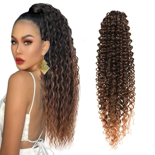 Meisixiu Long Curly Ponytail Extensions Drawstring Wavy Hair Extension Ponytails Clip in Natural Hair Ponytail Extensions Synthetic Drawstring Ponytail Kinky Curly for Women