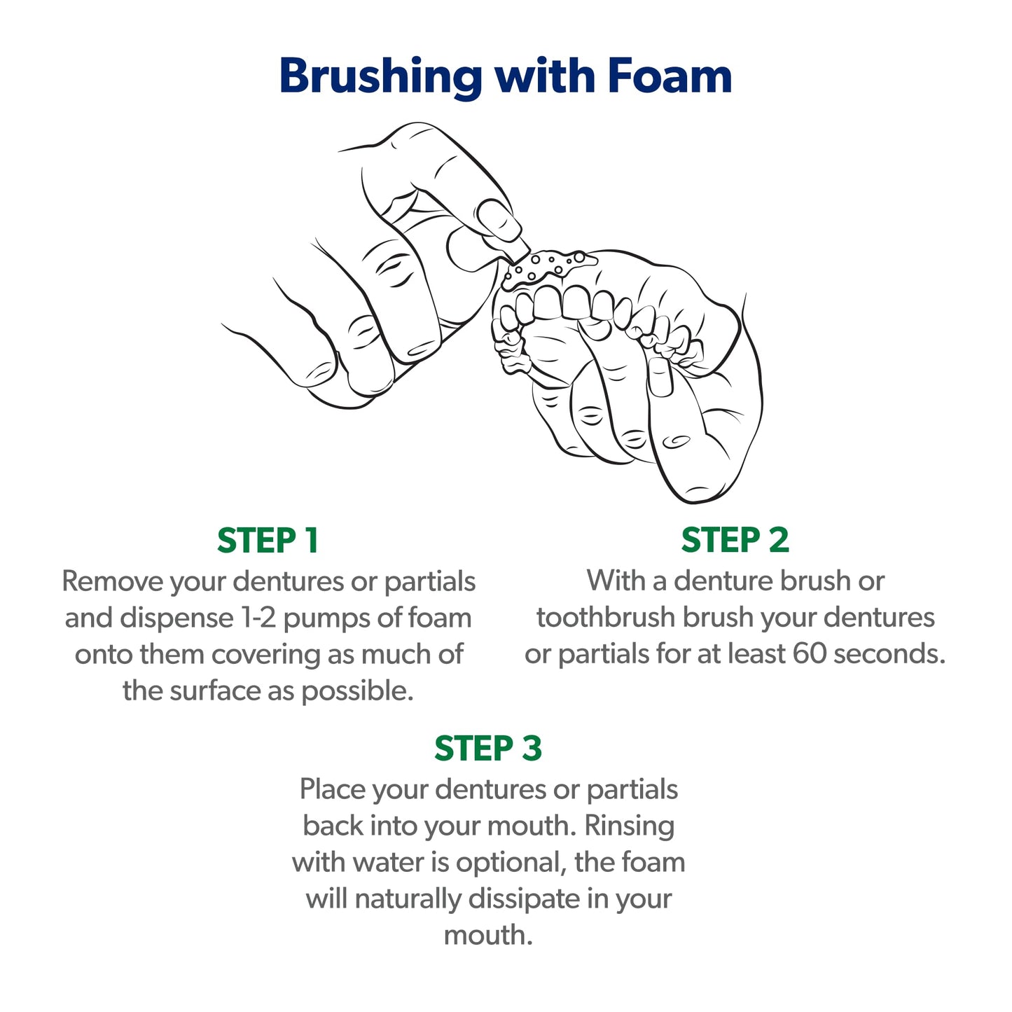 EverSmile FreshDent Denture and Partial Denture Cleaner + Teeth Whitening Spray and Foam– Travel Size Alternative to Cleaning Tablets That Eliminates Bacteria and Fights Bad Breath – 50ml + 10ml (2pk)