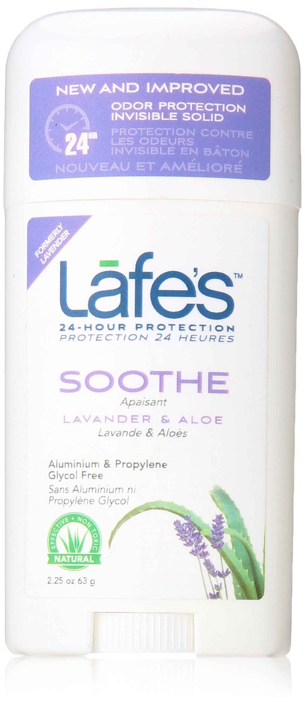 Lafe's Natural Deodorant | 2.25oz Aluminum Free Natural Deodorant Stick for Women & Men | Paraben Free & Baking Soda Free with 24-Hour Protection (Lavender & Aloe, 2.25 Ounce (3-Pack))