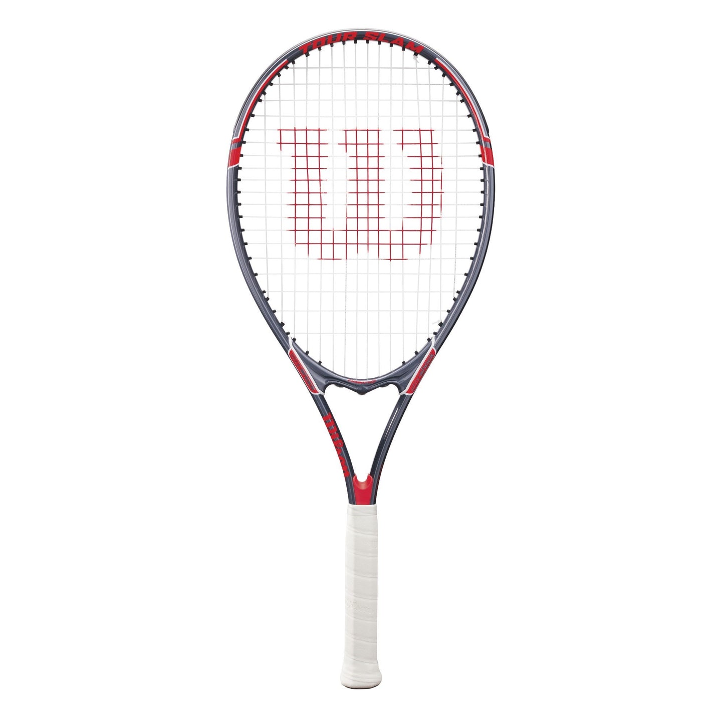 Wilson Tour Slam Adult Recreational Tennis Racket - Grip Size 3 - 4 3/8", Red/Grey