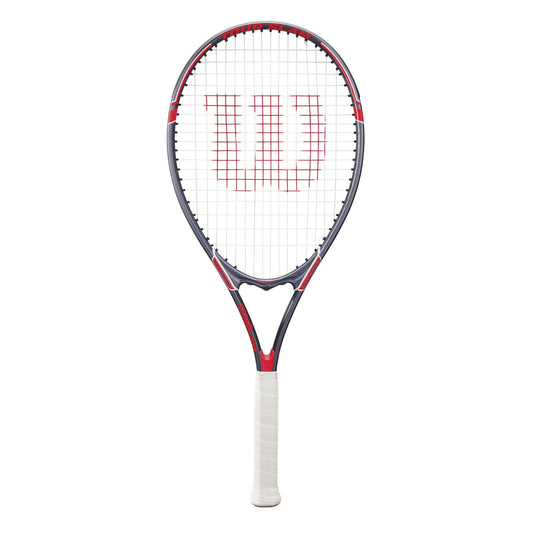 Wilson Tour Slam Adult Recreational Tennis Racket - Grip Size 3 - 4 3/8", Red/Grey