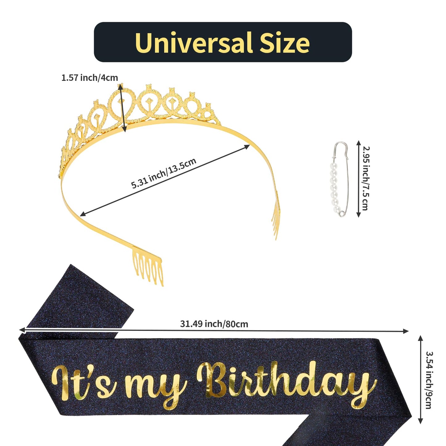 Araluky Birthday Crown and Sash for Women & Its My Birthday Sash Birthday Tiara for Women Birthday Crowns for Women