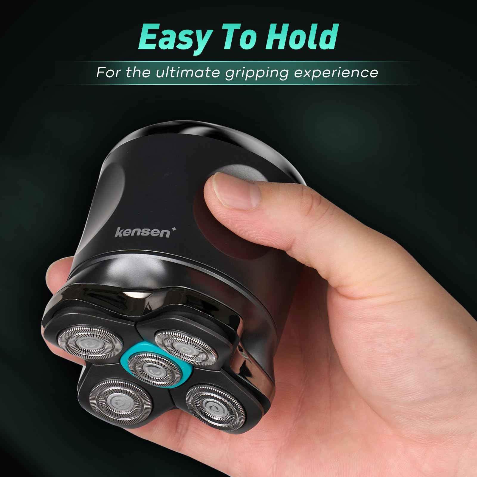 5D Head Shavers for Bald Men - Kensen 2025 Upgraded Large Hair Chamber Bald Head Shavers for Men, Best Head Razors for Bald Mens Waterproof USB-C Rechageable 160min Use for Home Office Travel Gift