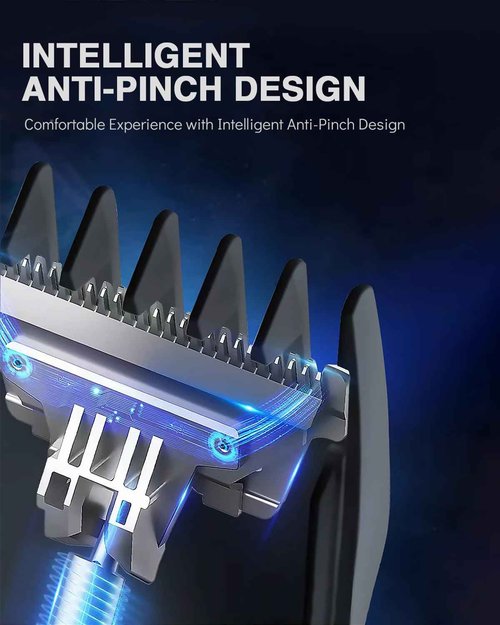 Beard Trimmer for Men - 5 in 1 Kit Electric Razor, Nose Hair Trimmer with LED Display, Cordless Mustache Body Face Grooming Kit, Rechargeable Beard Shaver (Aluminum)