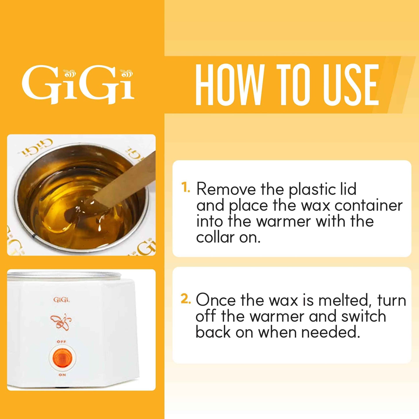 GiGi Hair Removal Wax Warmer, Waxing Kit, Space Saver, Compact, Accomodates 8 oz and 14 oz Wax Cans, 1 Pack