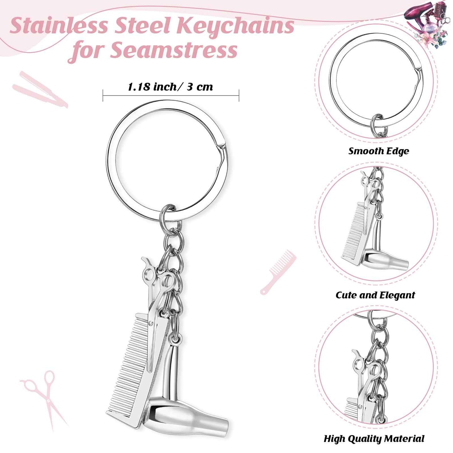 Reginary 3 Pcs Christmas Hairdresser Gifts Bulk Hair Stylist Appreciation Gifts Bulk Cosmetology Makeup Bag Mug Keychain