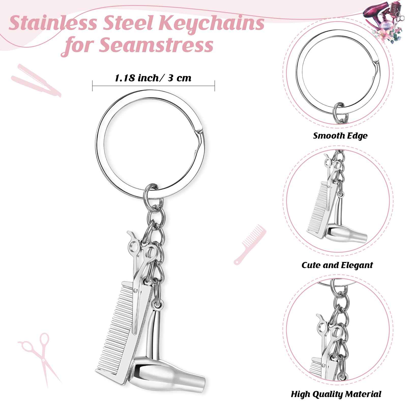 Reginary 3 Pcs Christmas Hairdresser Gifts Bulk Hair Stylist Appreciation Gifts Bulk Cosmetology Makeup Bag Mug Keychain