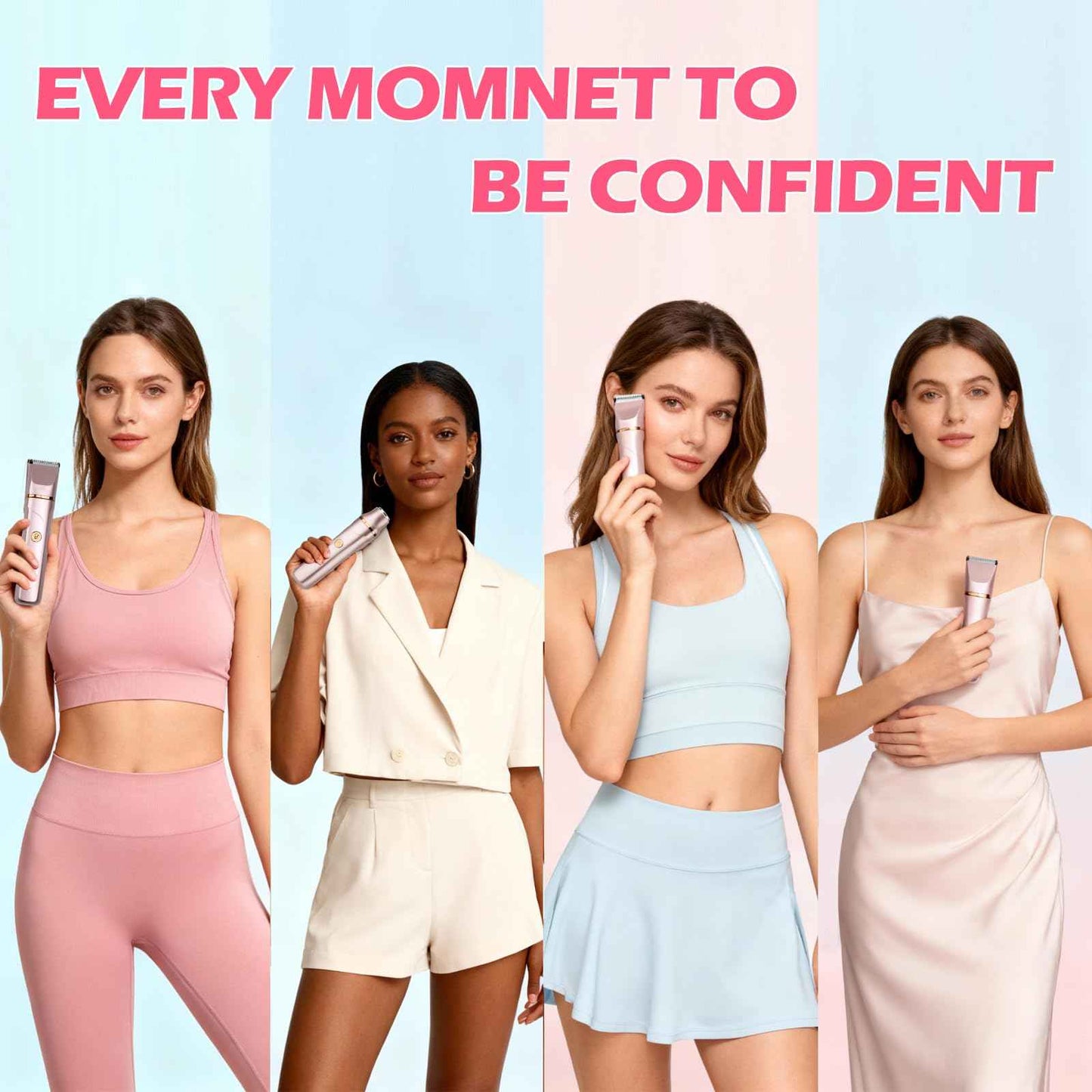 Bikini Trimmer for Women - Flawless Electric Razors for Women for Facial Hair, Pubic Hair & Legs, Waterproof Electric Shaver with Ceramic Blades, Travel-Friendly Perfect Gromming Gift for Her