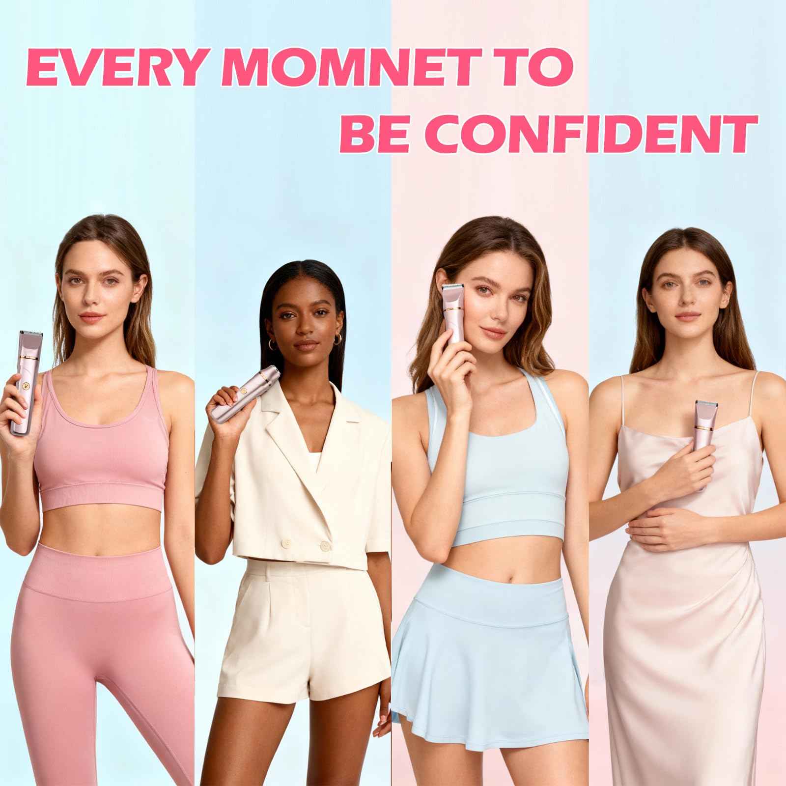 Bikini Trimmer for Women - Flawless Electric Razors for Women for Facial Hair, Pubic Hair & Legs, Waterproof Electric Shaver with Ceramic Blades, Travel-Friendly Perfect Gromming Gift for Her