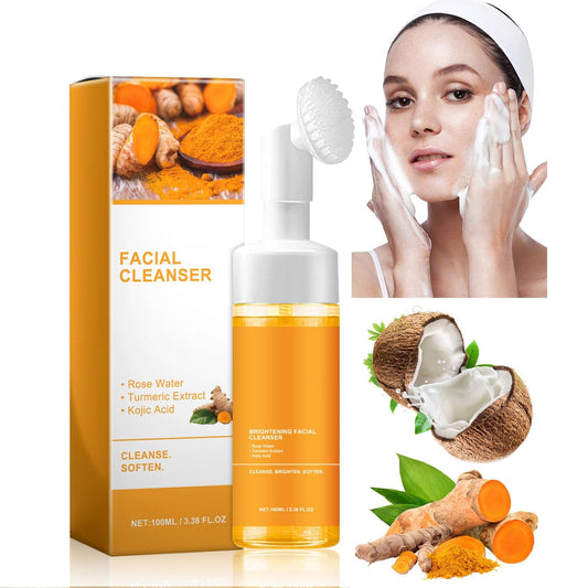 MAROJEIF Turmeric Facial Cleanser, Turmeric Face Wash, Turmeric Foaming Facial Cleanser, Turmeric Facial Wash, Turmeric Foaming Cleanser for All Skin Deep Cleaning (1pc)