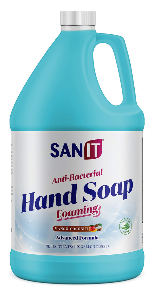 Sanit Antibacterial Foaming Hand Soap Refill - Advanced Formula with Aloe Vera and Moisturizers - All-Natural Moisturizing Hand Wash - Made in USA, Mango Coconut, 1 Gallon