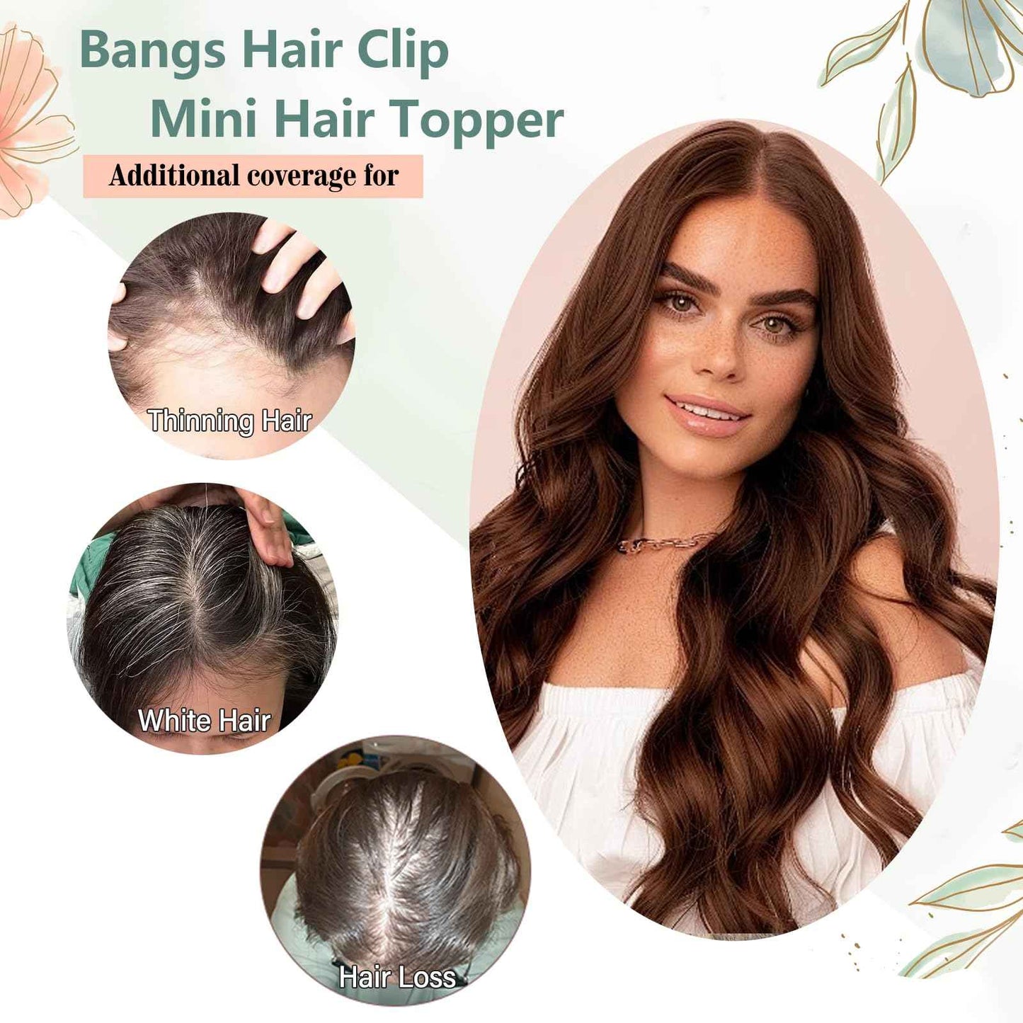 Real Human Hair Topper for Women with Thinning Hair 360 No Bangs Upgrade Lace Base Hand Hair-Tied Pieces for Women (Brown, 10Inch)