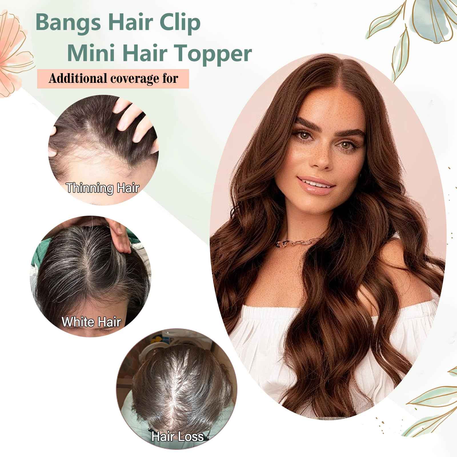 Real Human Hair Topper for Women with Thinning Hair 360 No Bangs Upgrade Lace Base Hand Hair-Tied Pieces for Women (Brown, 10Inch)