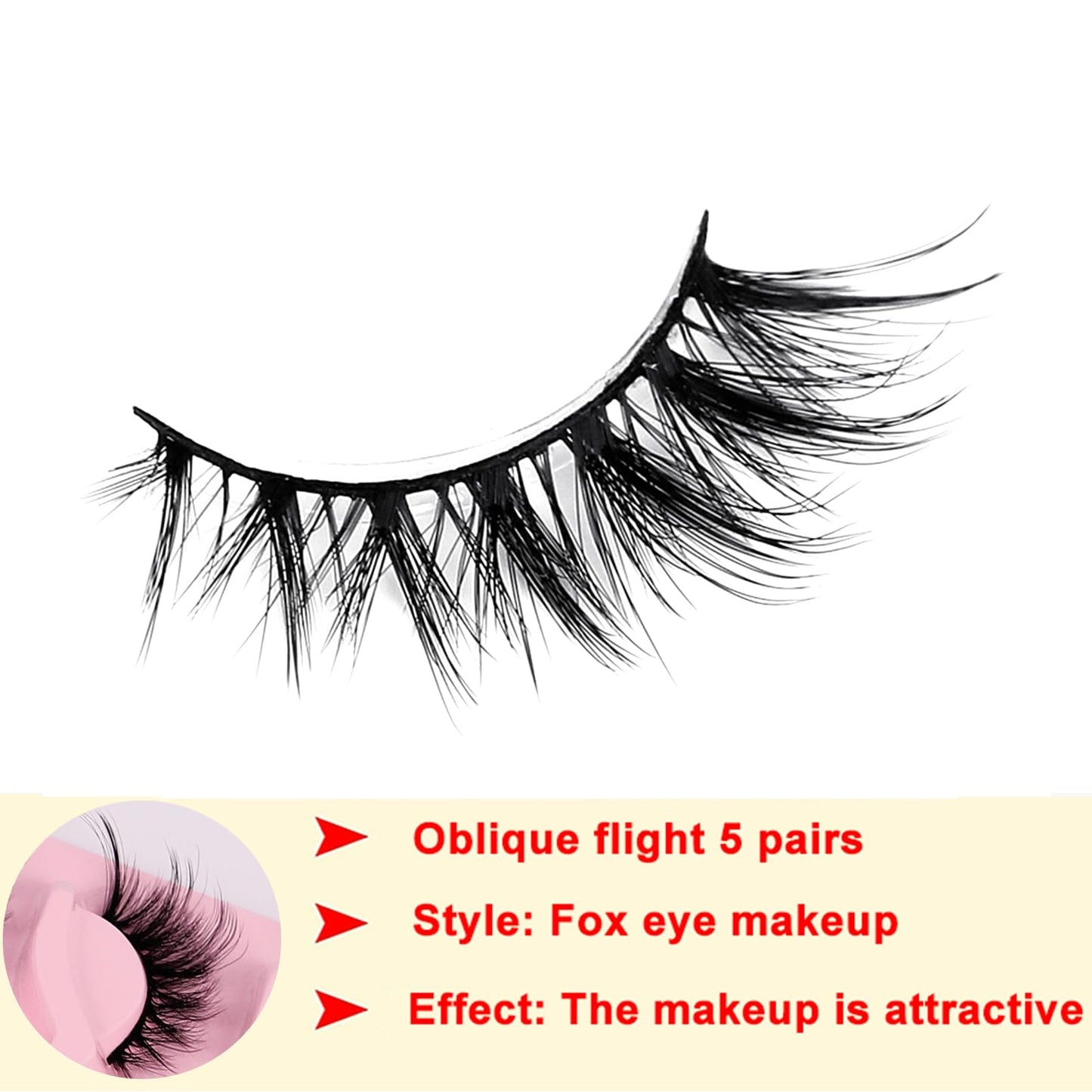 Bluesmurfs Cat Eye False Eyelashes Fox Eye Lashes False Eyelashes Natural Look Eyelashes Strip