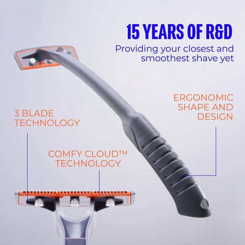 BRO SHAVER, Back Shaver for Men (DIY) Back & Body Hair Trimmer. Shave Wet or Dry. No Expensive Refills - Uses Double Edge Razor Blades. Ergonomic Handle