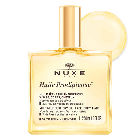 Nuxe Huile Prodigieuse Multi-Purpose Dry Oil - Radiant Glow and Lightweight Hydration for Face, Body & Hair. Nourishes, Repairs and Enhances