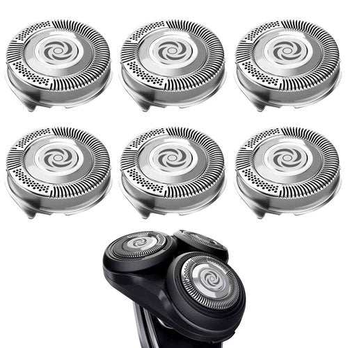 6P SH50 Replacement Heads Compatible with Series 5000 (S5xxx), PT8xx & More - Electric Shaver Replacement Head for Men