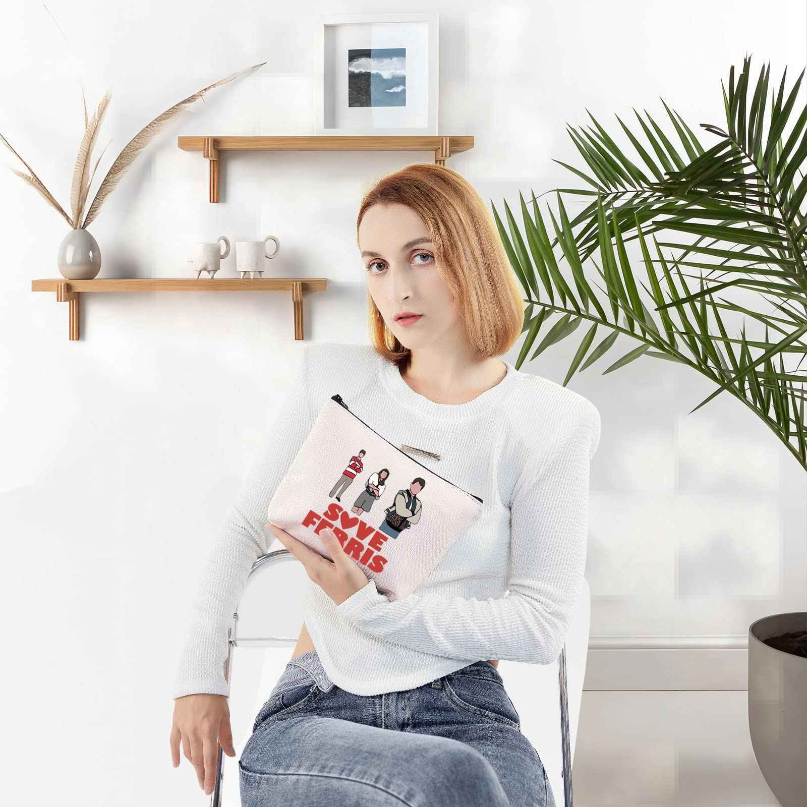 LEVLO Ferris Movie Cosmetic Make Up Bag Ferris & Xenon Movie Fans Gift Save Ferris Makeup Zipper Pouch Bag(Save Ferris)