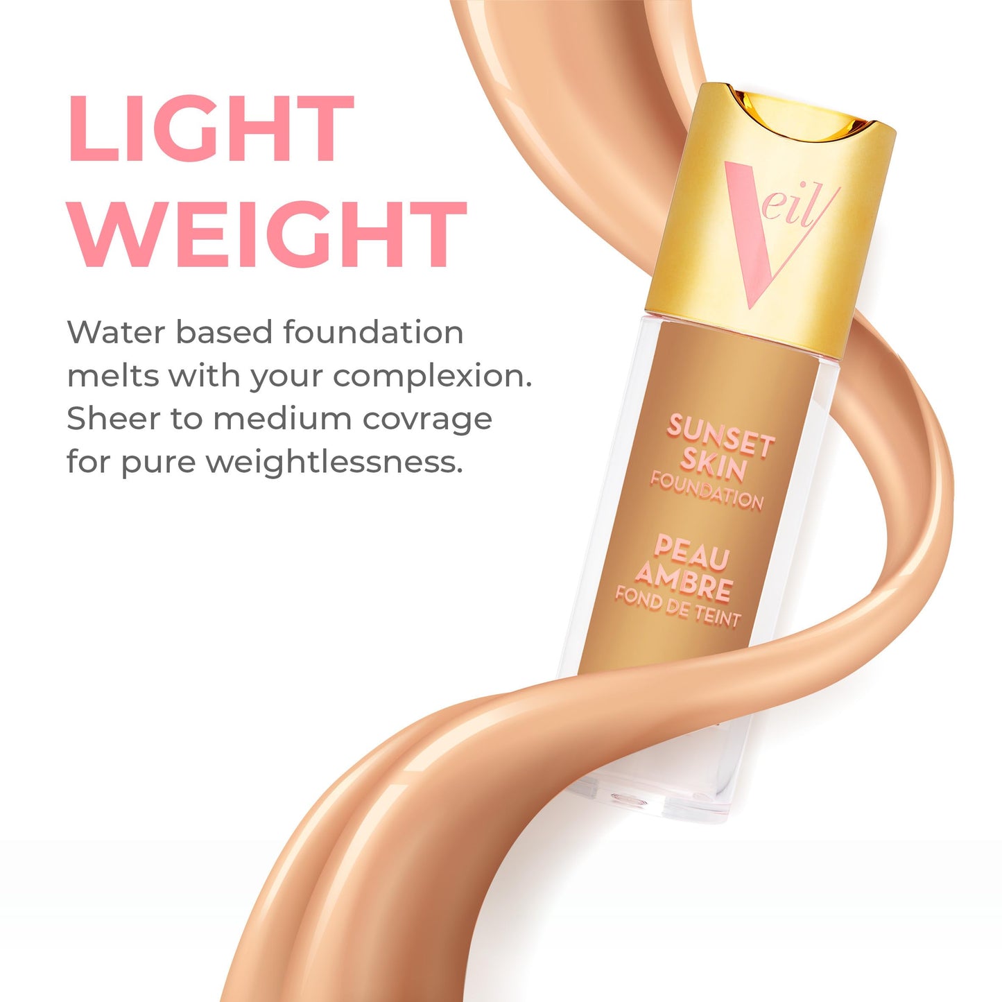 Veil Cosmetics Complexion Fix Liquid Foundation – Buildable Coverage – Water-Resistant, Hypoallergenic, Oil-Free, Cruelty-Free & Vegan – Lightweight & Brightening – Long Lasting (2N Light Neutral)