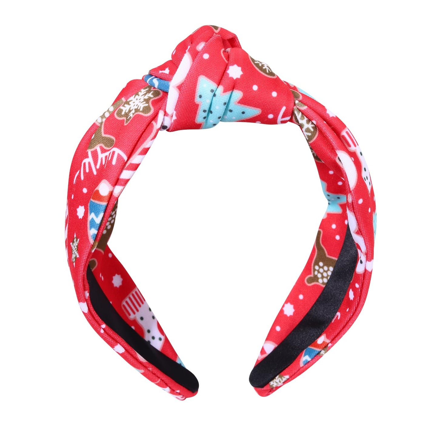 vokone Christmas Headbands for Women Snowflake Tree Knotted Headband Wide Hairband Christmas Holiday Party Accessories Gifts