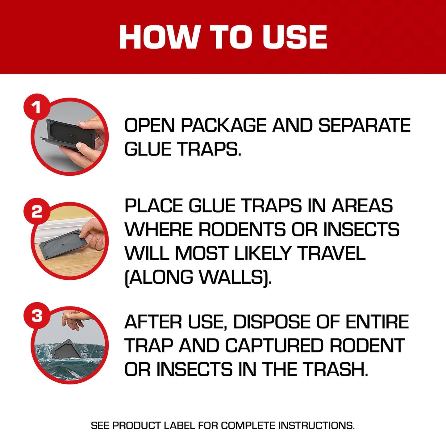 Tomcat Mouse Trap with Immediate Grip Glue for Mice, Cockroaches, Spiders, and Scorpions, Ready-To-Use, 4 Traps