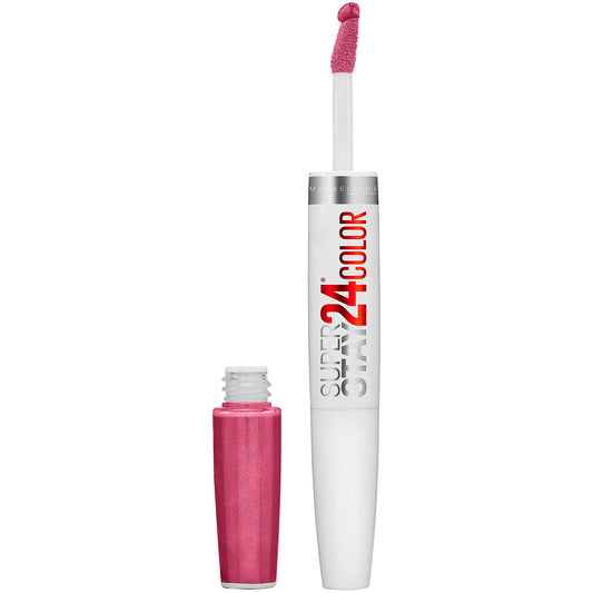 Maybelline Super Stay 24, 2-Step Liquid Lipstick Makeup, Long Lasting Highly Pigmented Color with Moisturizing Balm, Wear On Wildberry, Mauve Pink, 1 Count