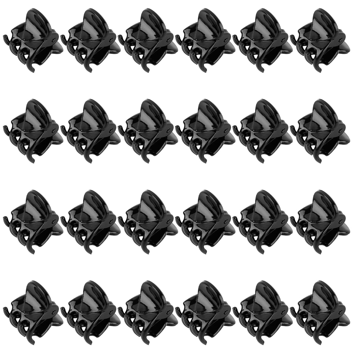 AUEAR, 24 Pack Mini Jaw Clips Plastic Hair Claw Clips for Girls and Women Black Small