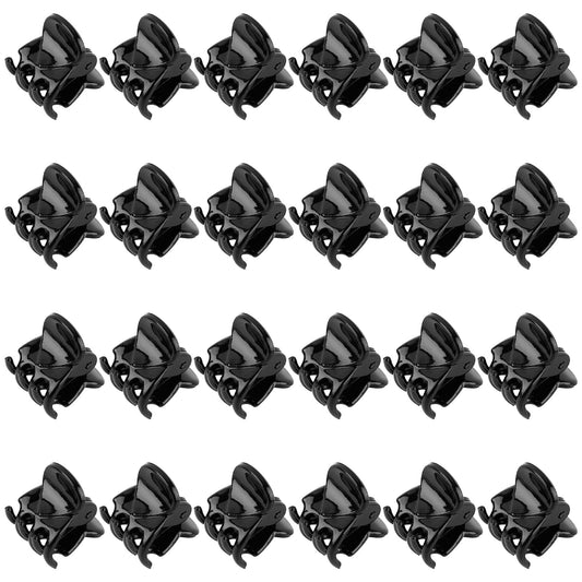 AUEAR, 24 Pack Mini Jaw Clips Plastic Hair Claw Clips for Girls and Women Black Small