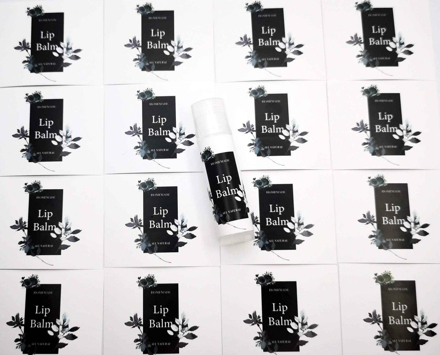 ZZYBIA Homemade Skincare Products Adhesive Labels Stickers for Lip Balm Container Tubes 20pcs (Simple Elegance)