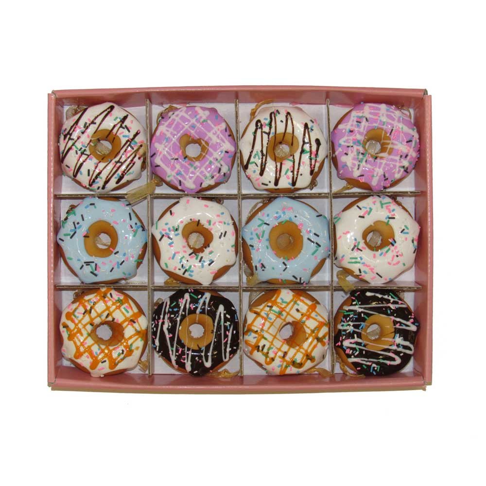 Kurt Adler Donut Ornament (Set of 12), 2.75-Inch