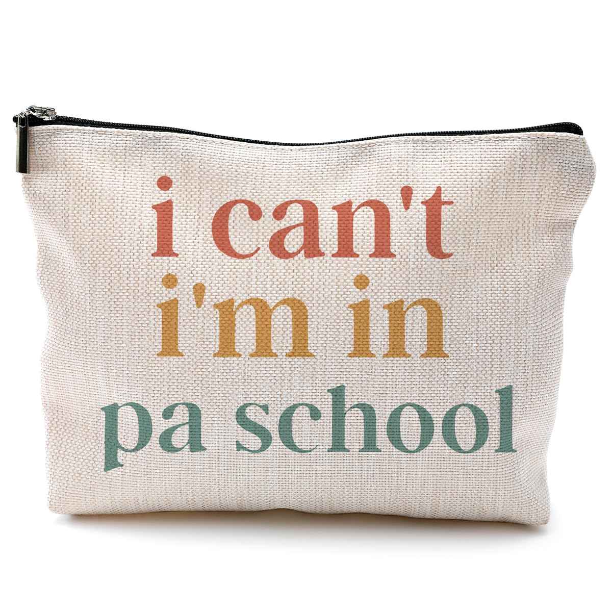 QGFM Physician Assistant Gifts for Women, Physician Assistant Makeup Bag, Physician Assistant PA Week Gifts, Medical Assistant Gifts, I Can't I'm in PA School Funny Cosmetic Bag Toiletry Bag