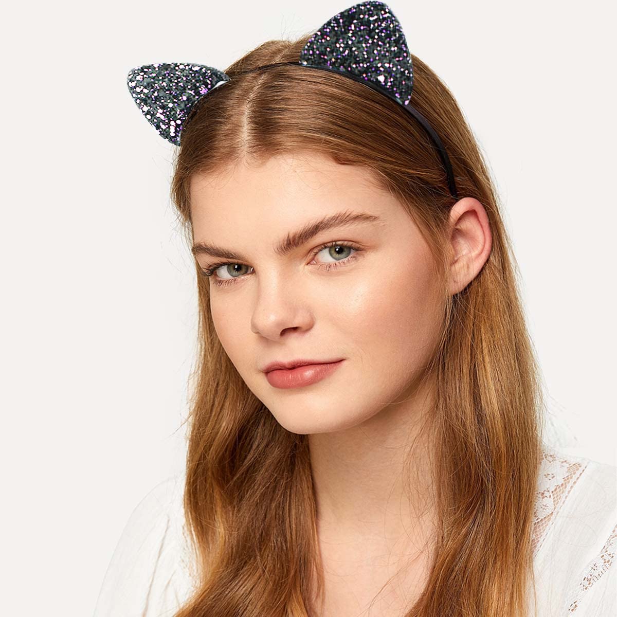12 Pack Sequin Cat Ears Headband for Girls and Women Glitter Headbands with Cute Ear Hair Accessories for Daily Wearing and Party Decoration Shiny Kitty Hairbands Cat Ear Hair Hoops (Multicolor)