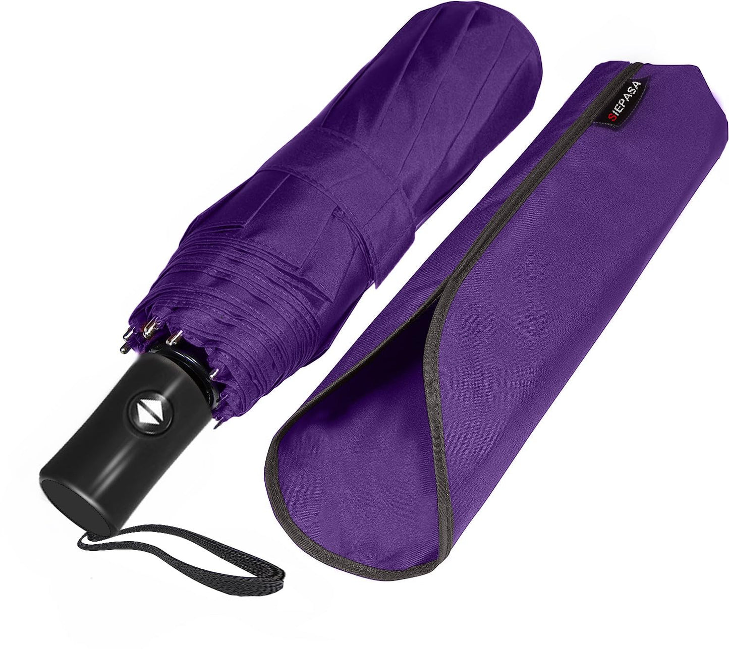 SIEPASA Windproof Travel Compact Umbrella-Automatic Umbrellas for Rain-Compact Folding Umbrella, Travel Umbrella Compact, Small Portable Windproof Umbrellas for Men Women Teenage. (Purple)