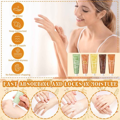 40 Pcs Thanksgiving Fall Hand Cream Bulk, Mini Pumpkin Lotion, 30ml Natural Botanical Fragrance Fall Lotion for Chapped Hands, Thanksgiving Favors, Employee Gifts, Baby Shower, Travel, Work, Team