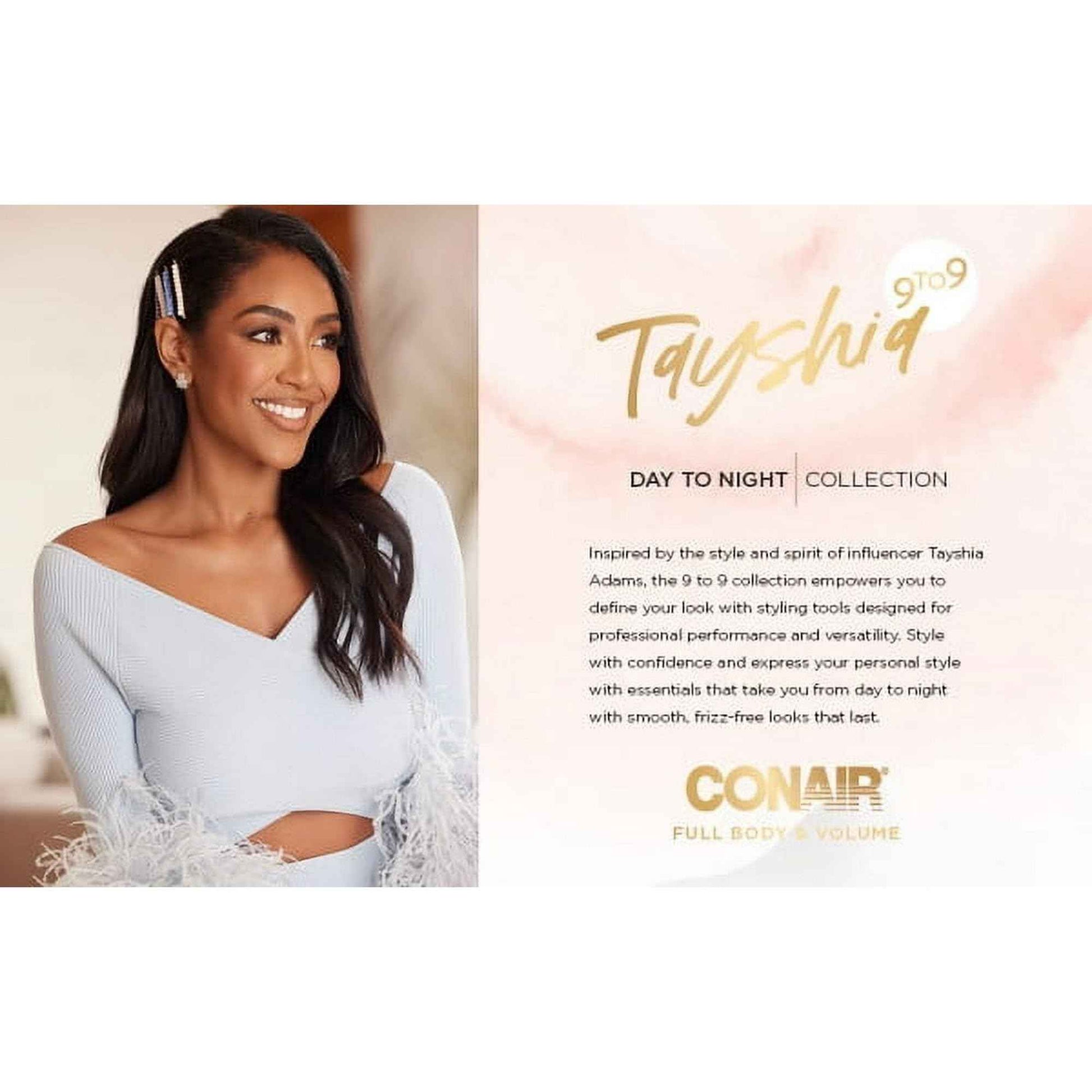 Tayshia by Conair 2-in-1 Double Ceramic Lightweight Hot Air Brush BC171TR